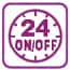 24H On Off Timer can start or stop the air conditioner within a 24 hour period. It can be preset in 10 minute steps by pressing the On/Off timer button on the wireless remote controller. The On Timer and Off Timer can be used in combination.